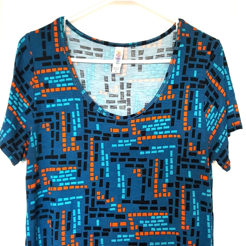 LulaRoe Blue/Orange Classic T-shirt - Picture 2 of 3